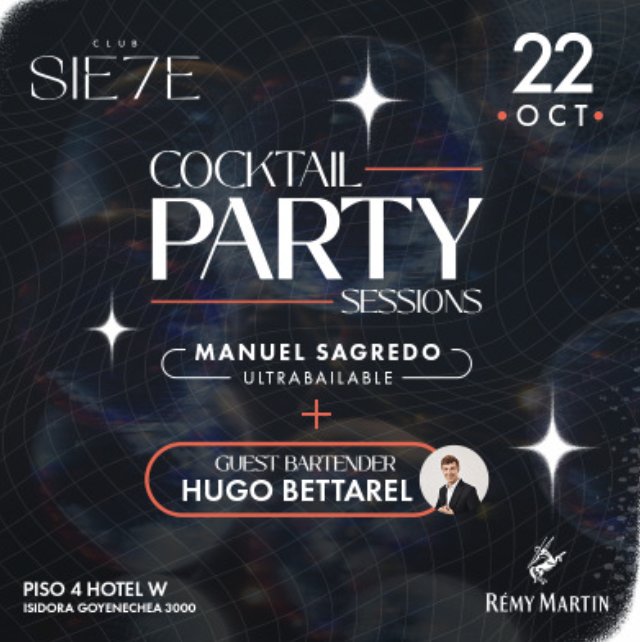 Flyer Cocktail Sessions · Jueves 22 de octubre