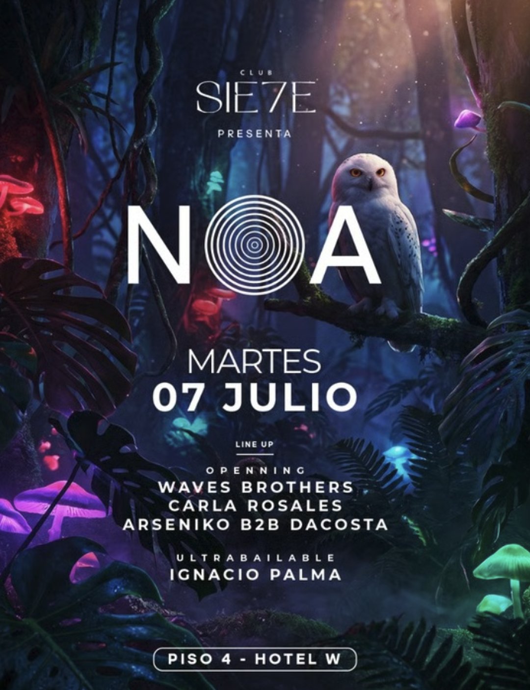 Flyer NOA · Martes 7 de julio
