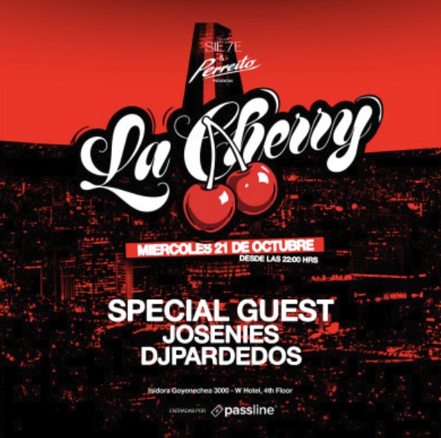 Flyer La Cherry x Perreito · Miércoles 21 de octubre