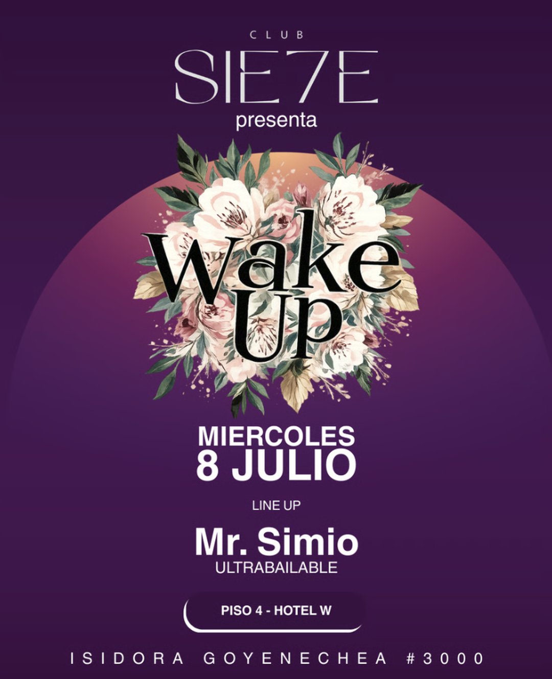 Flyer Wake Up · Miércoles 8 de julio