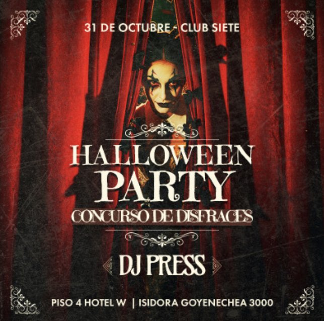 Halloween Party · Sábado 31 de octubre en Club Sie7e Piso 4 Hotel W