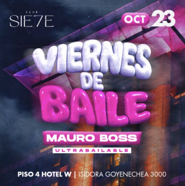 Flyer Viernes de Baile · Viernes 23 de octubre